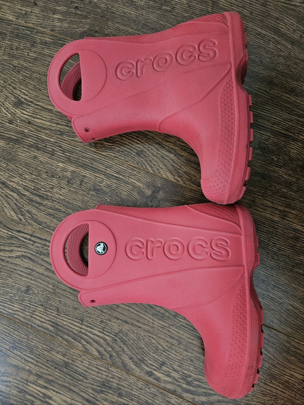 CROCS Kids Waterproof Red Pull-On Rain Boots 13